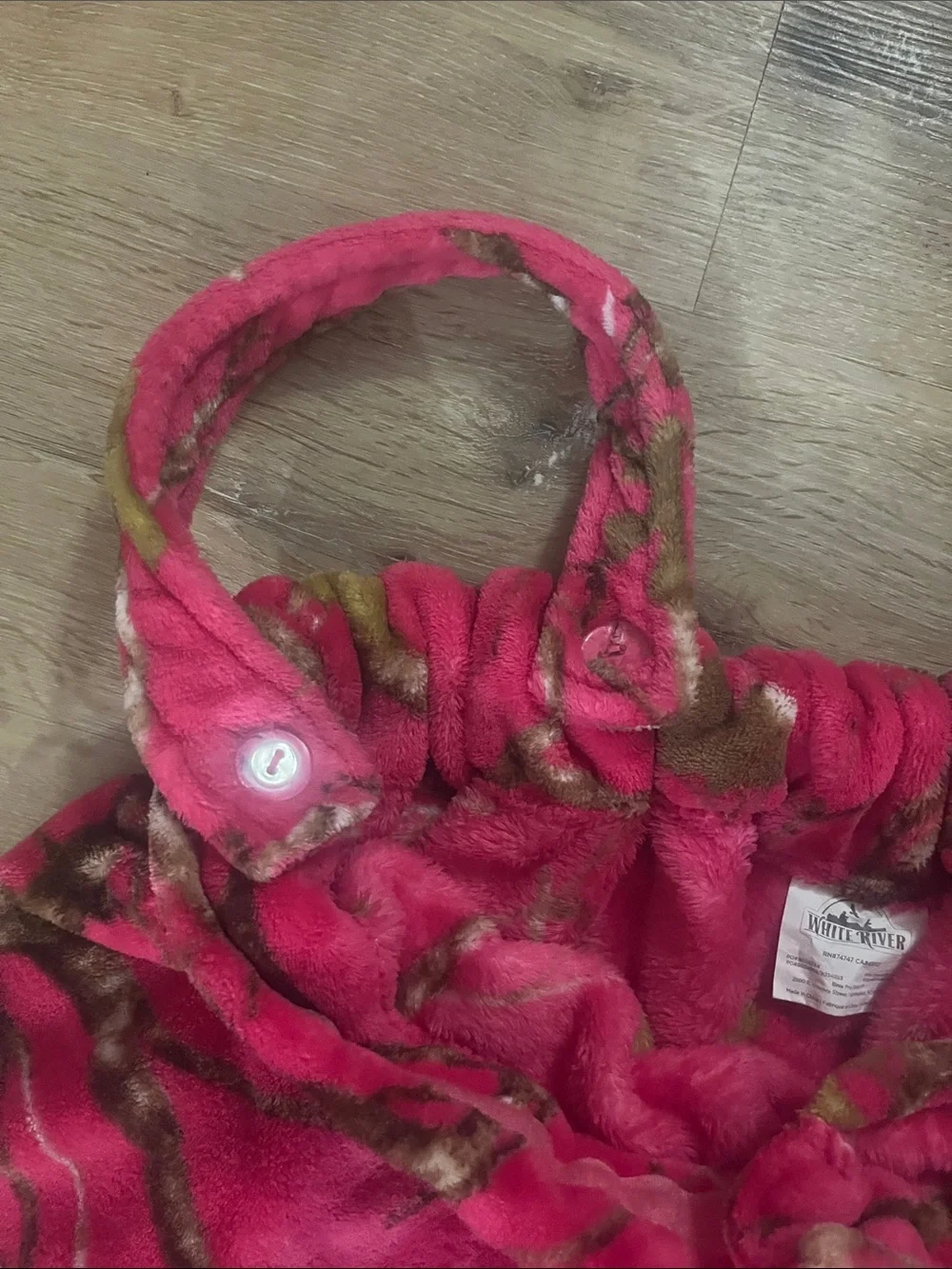 White River Pink Camo Plush Towel Wrap